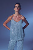 Sequin Spaghetti Strap Camisole - Silver