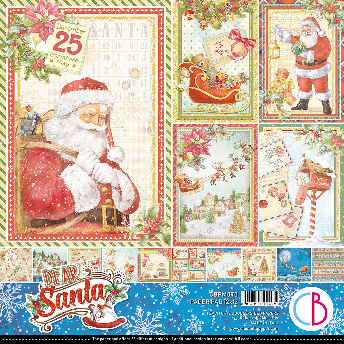 Ciao Bella Dear Santa Paper Pad 12