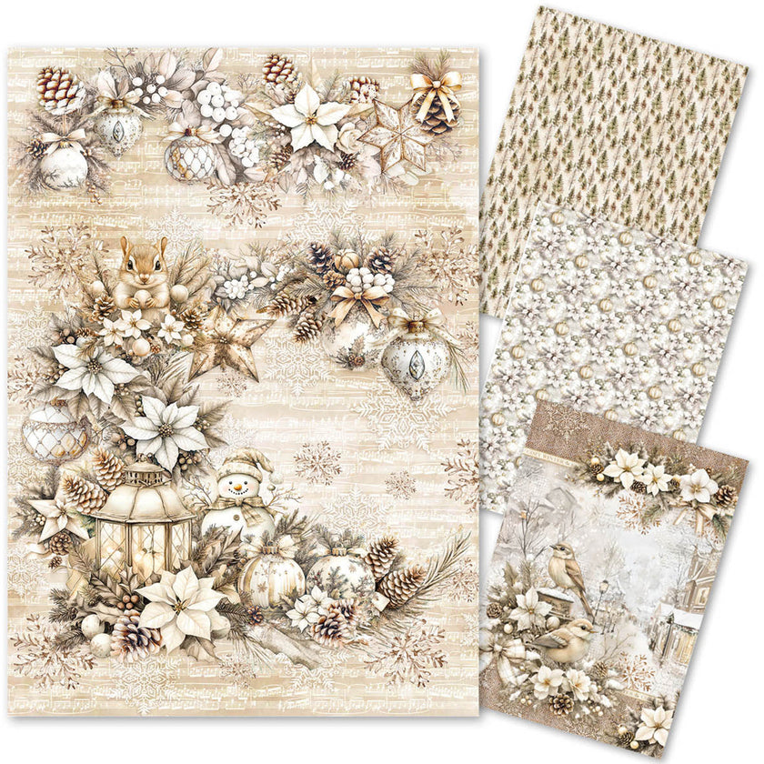 Rice Paper A4 MIXED 4/Pkg Winter Season