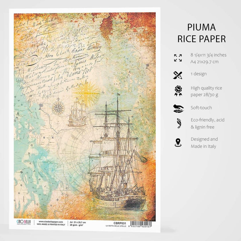 Ciao Bella Rice Paper A4 La Rotta Delle Stelle