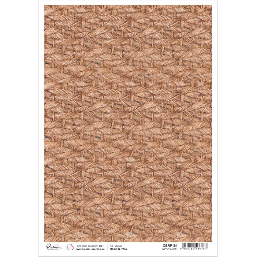 Ciao Bella Rice Paper A4 Woven Basket