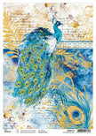 Rice Paper A4 Piuma Nocturnal peacock - 5 Sheets