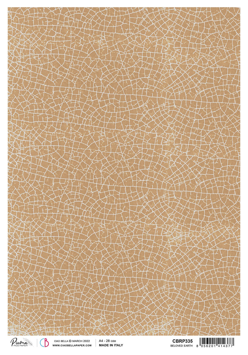 Ciao Bella Rice Paper A4 Piuma Beloved Earth - 5 Sheets