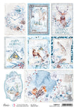 Ciao Bella Rice Paper A4 Piuma Winter Journey Cards - 5 Sheets