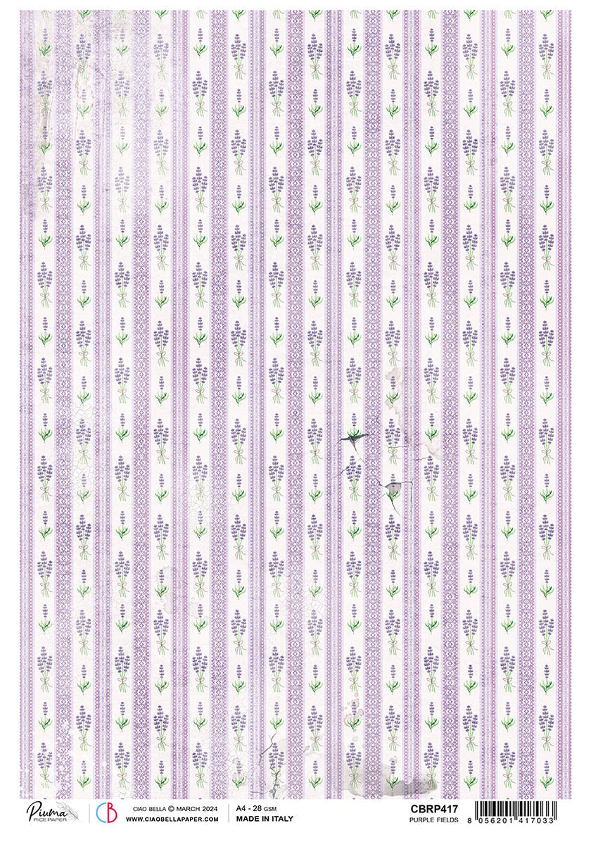 Rice Paper A4 Piuma Purple Fields - 5 Sheets