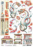 Rice Paper A4 Asian Elements - 5 Sheets