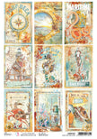 Rice Paper A4 Coral Reef Mini Cards - 5 Sheets