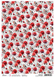 Rice Paper A4 Passionate Red Roses - 5 Sheets