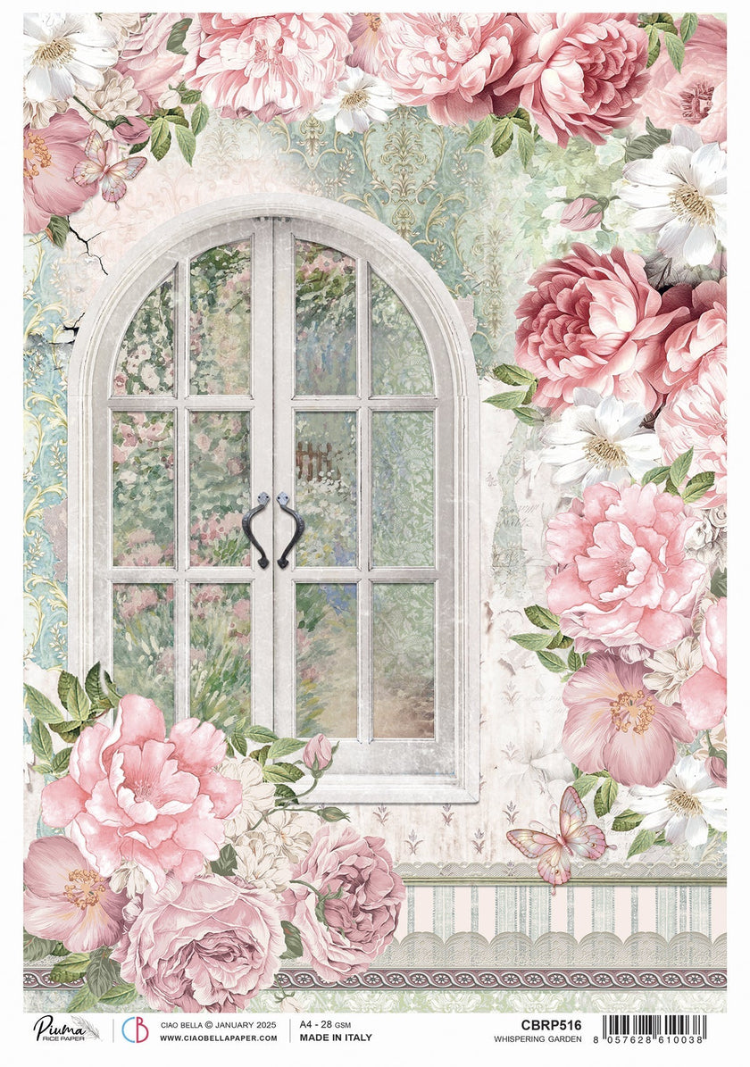 Rice Paper A4 Whispering Garden - 5 Sheets