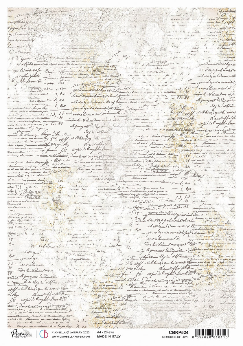 Rice Paper A4 Memories of love - 5 Sheets