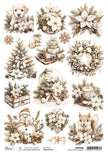 Rice Paper A4 Winter Season Elements - 5 Sheets