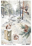 Rice Paper A4 Winter Gathering - 5 Sheets