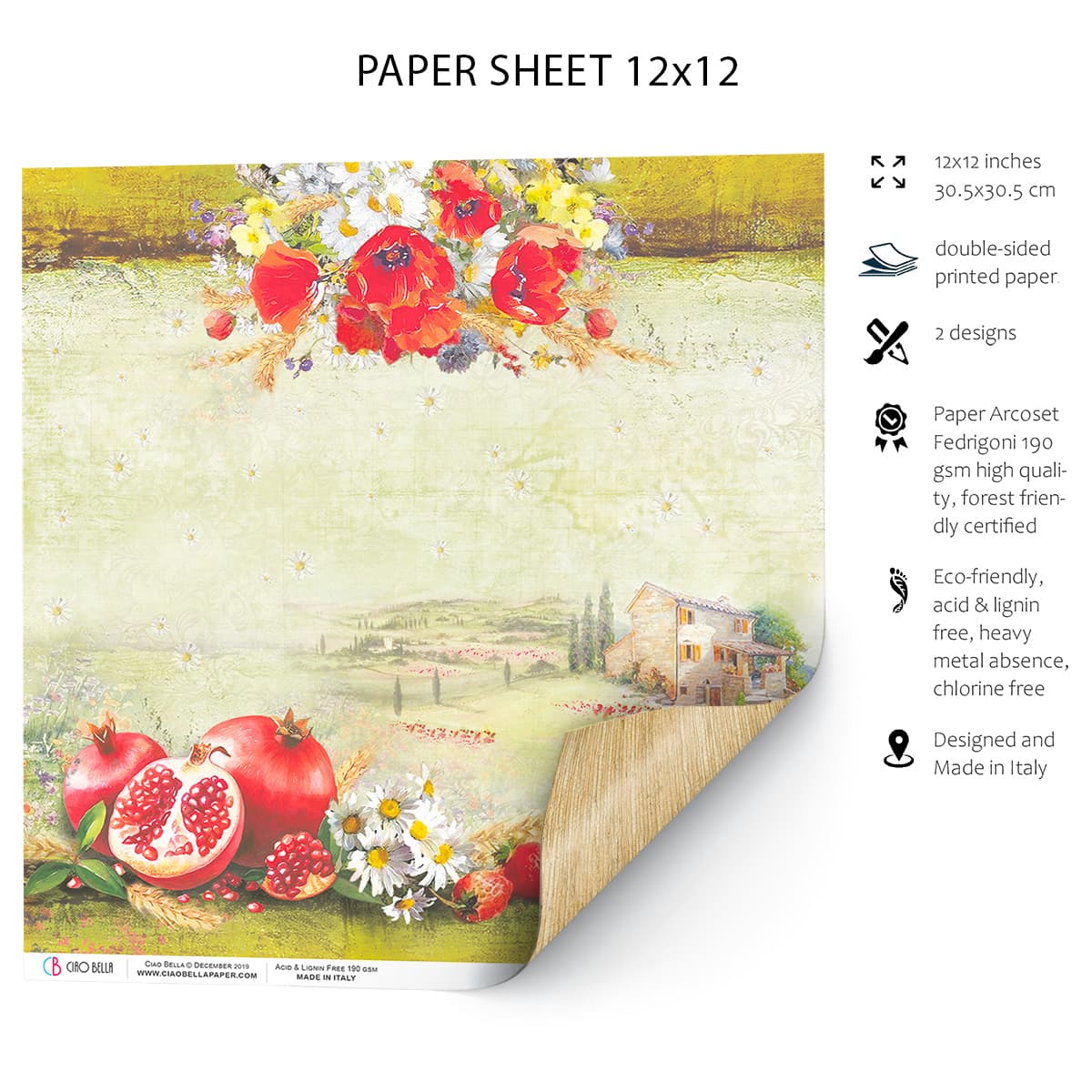 Ciao Bella Tuscan Dream Paper Sheet 12