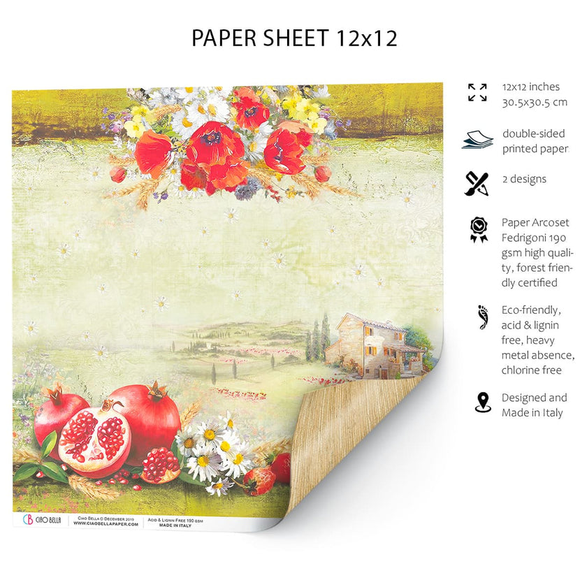 Ciao Bella Tuscan Dream Paper Sheet 12