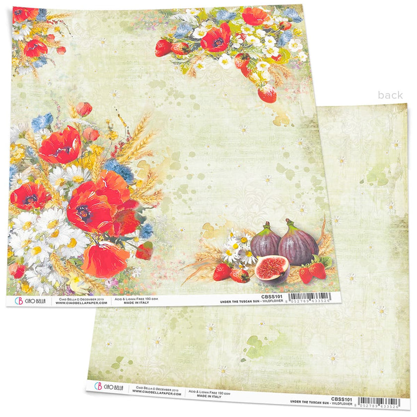 Ciao Bella Wildflower Paper Sheet 12