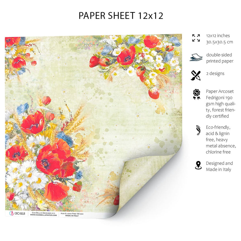 Ciao Bella Wildflower Paper Sheet 12