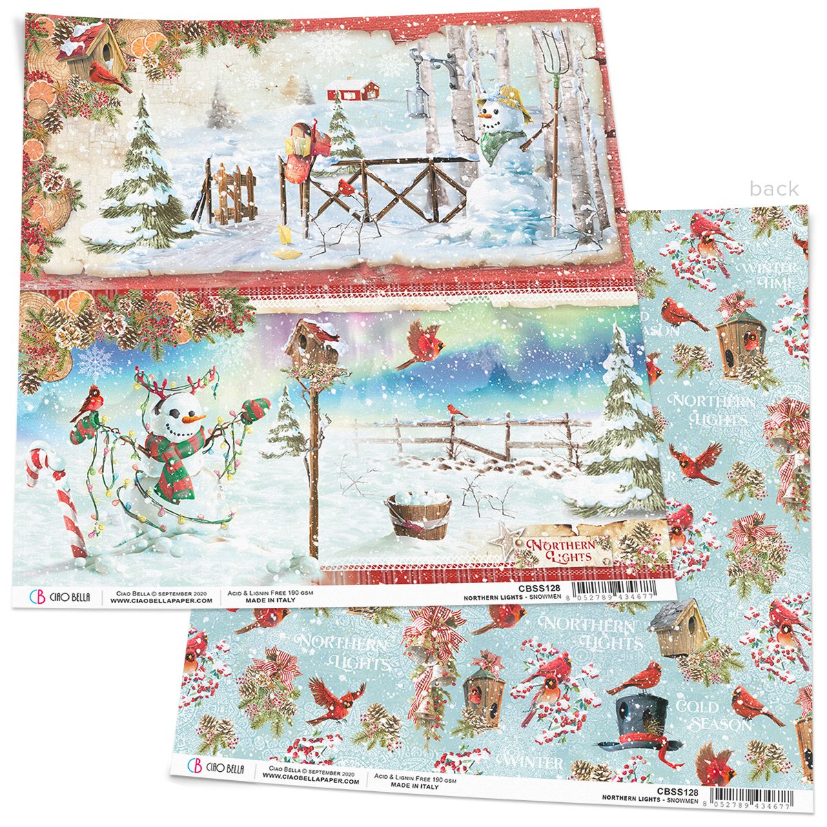 Ciao Bella Snowmen Paper Sheet 12
