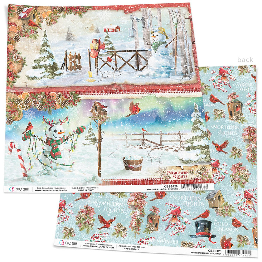 Ciao Bella Snowmen Paper Sheet 12