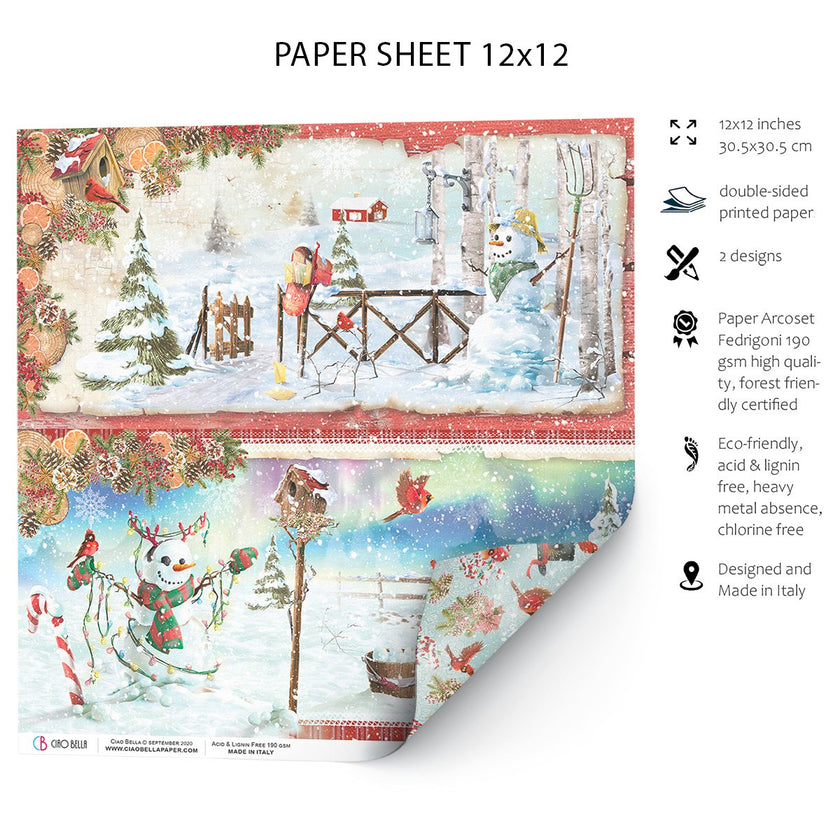Ciao Bella Snowmen Paper Sheet 12