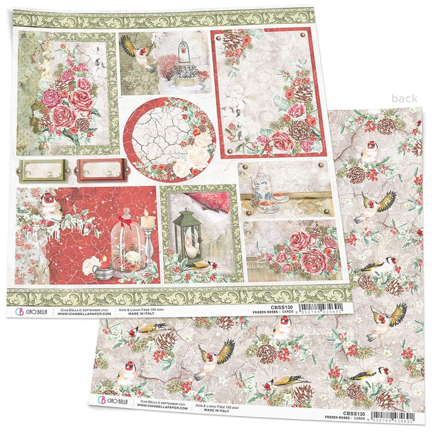 Ciao Bella Frozen Roses Cards Paper Sheet 12
