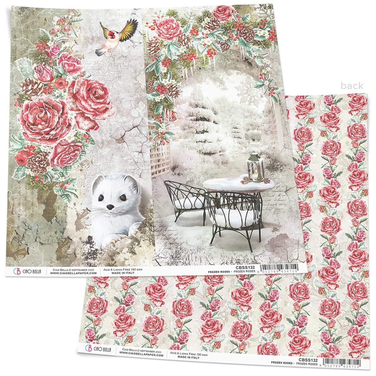 Ciao Bella Frozen Roses Paper Sheet 12