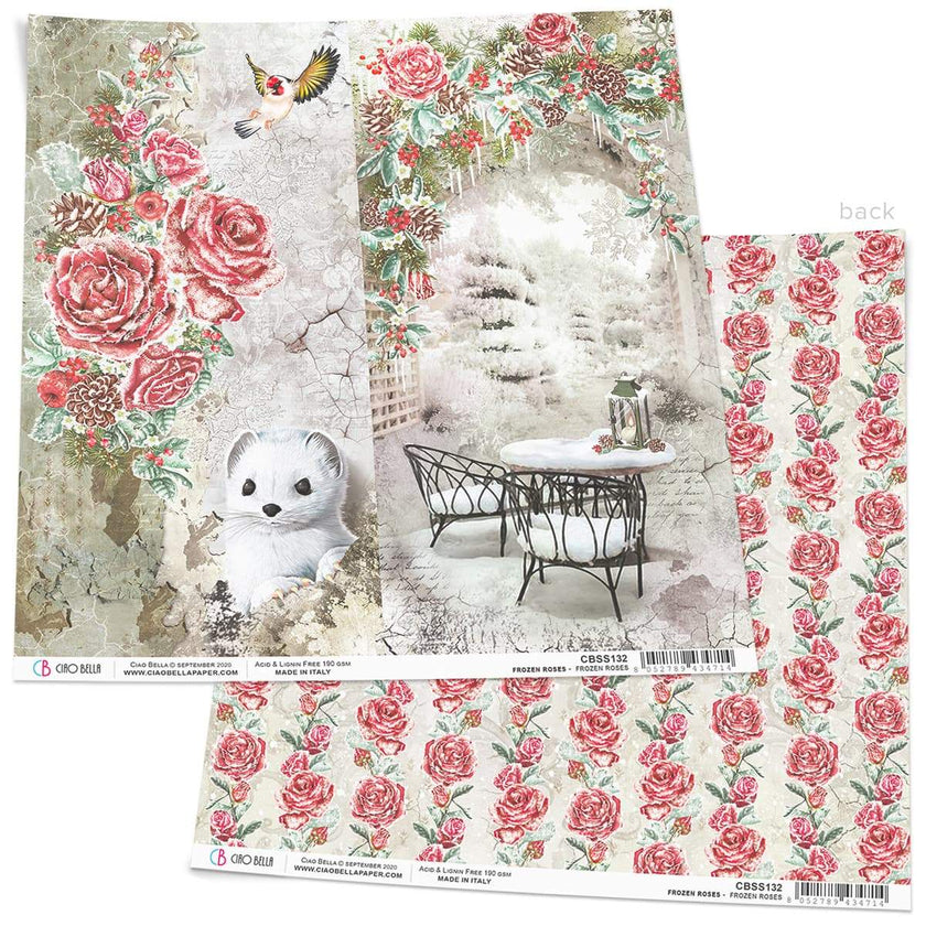 Ciao Bella Frozen Roses Paper Sheet 12