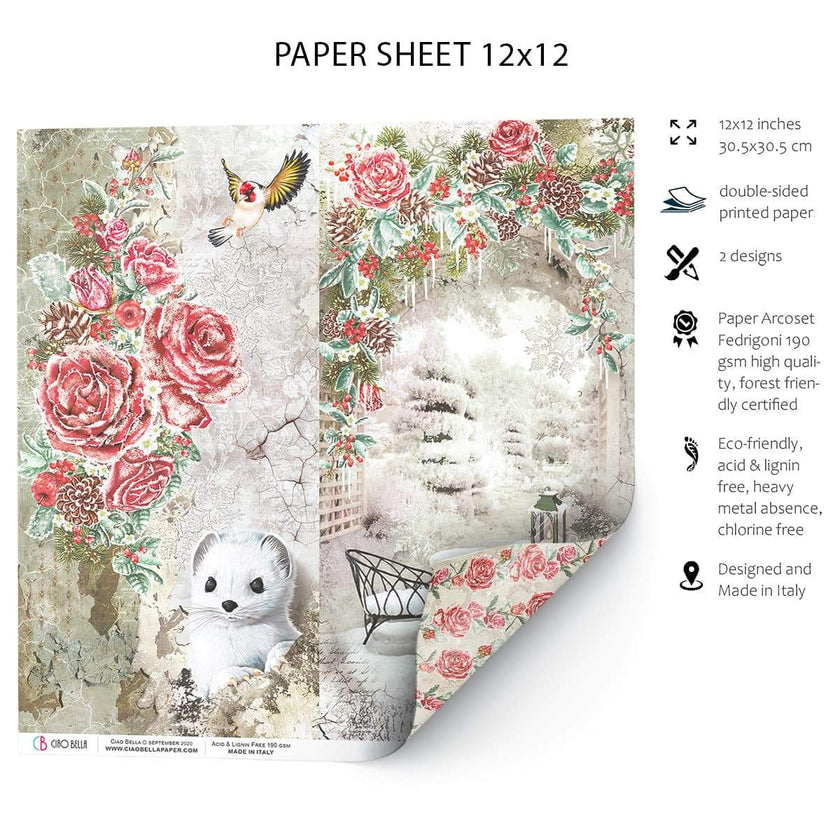 Ciao Bella Frozen Roses Paper Sheet 12