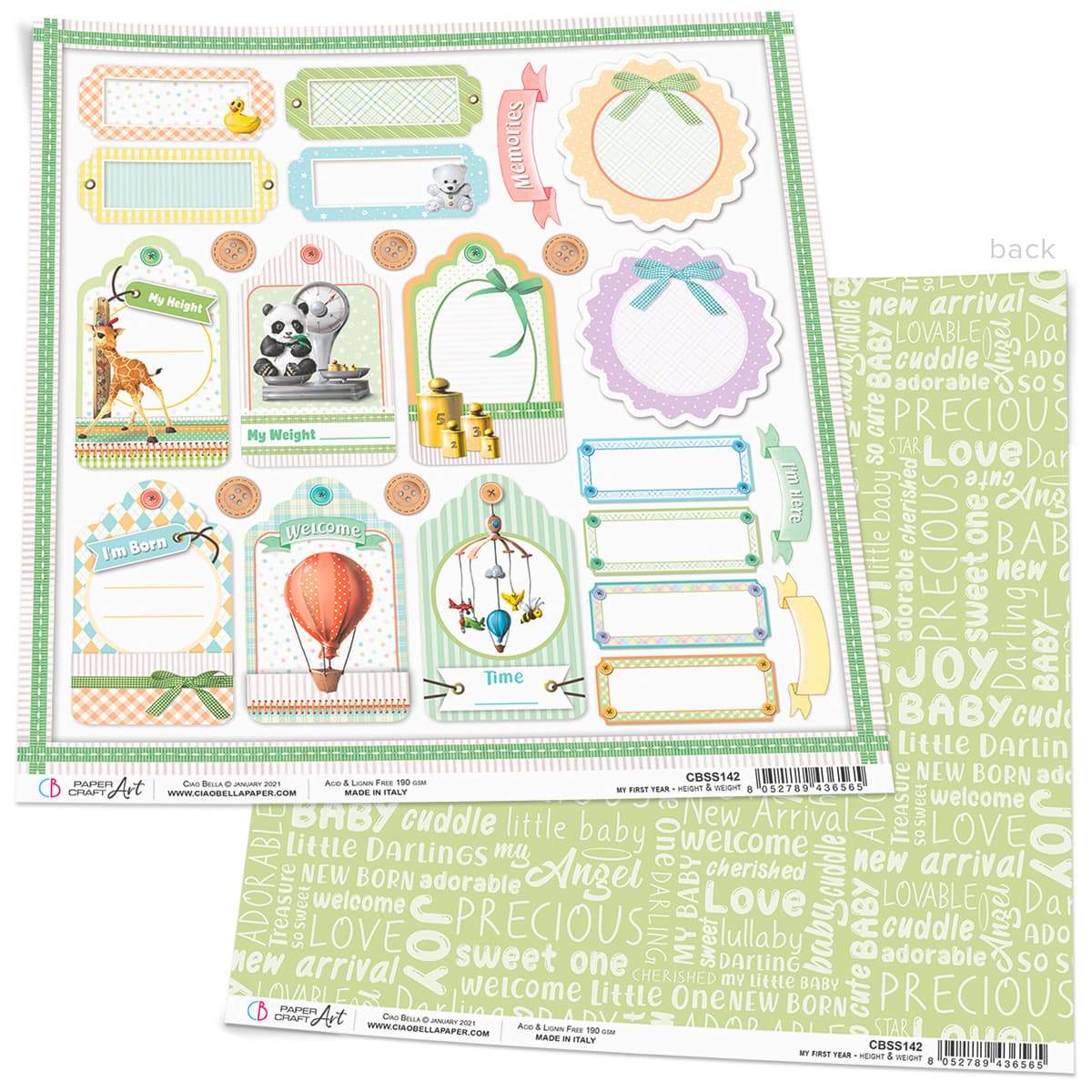 Ciao Bella Height & Weight Paper Sheet 12