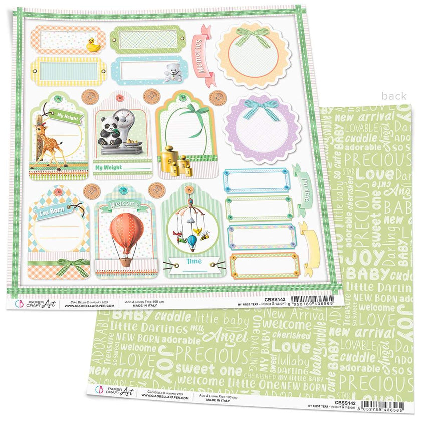 Ciao Bella Height & Weight Paper Sheet 12