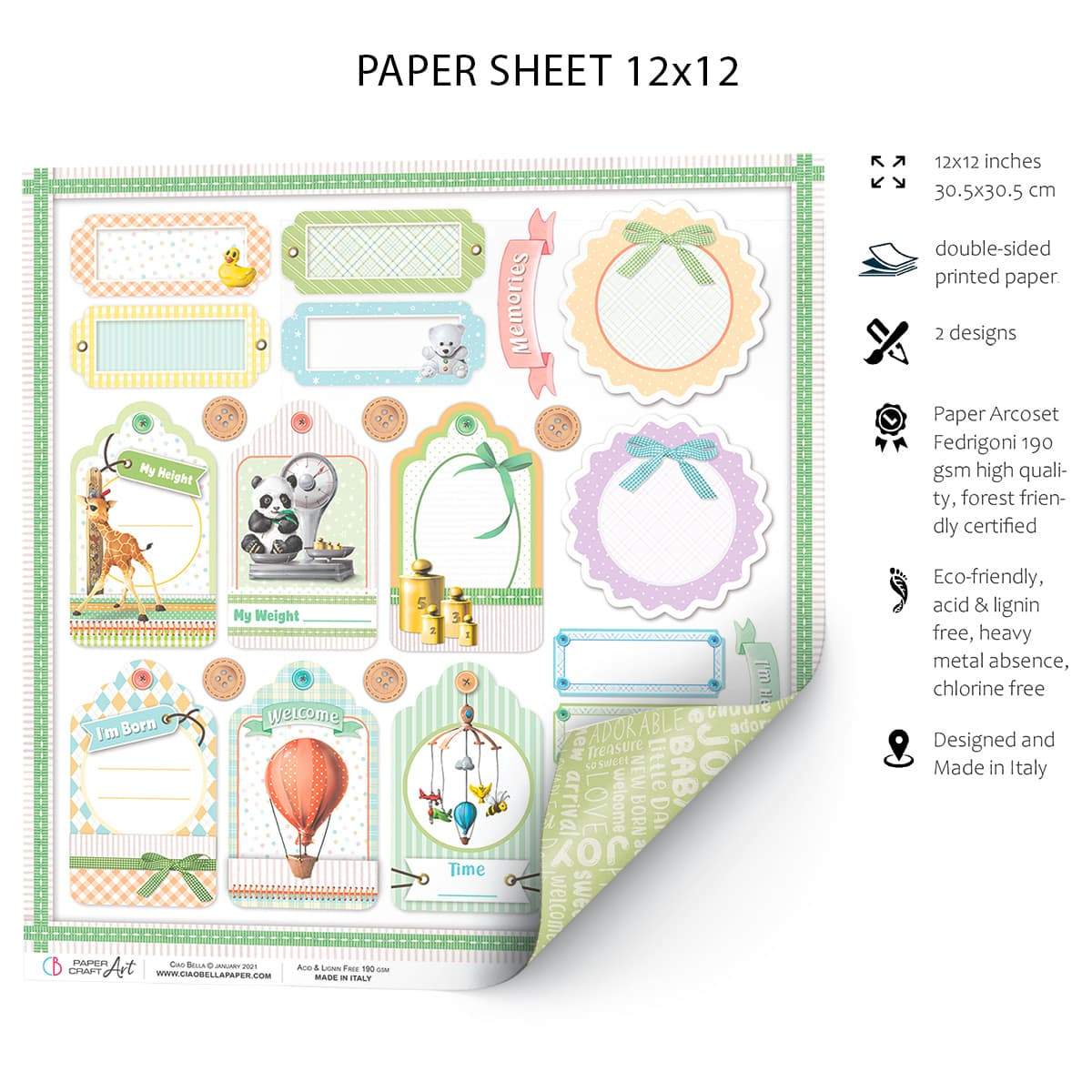 Ciao Bella Height & Weight Paper Sheet 12