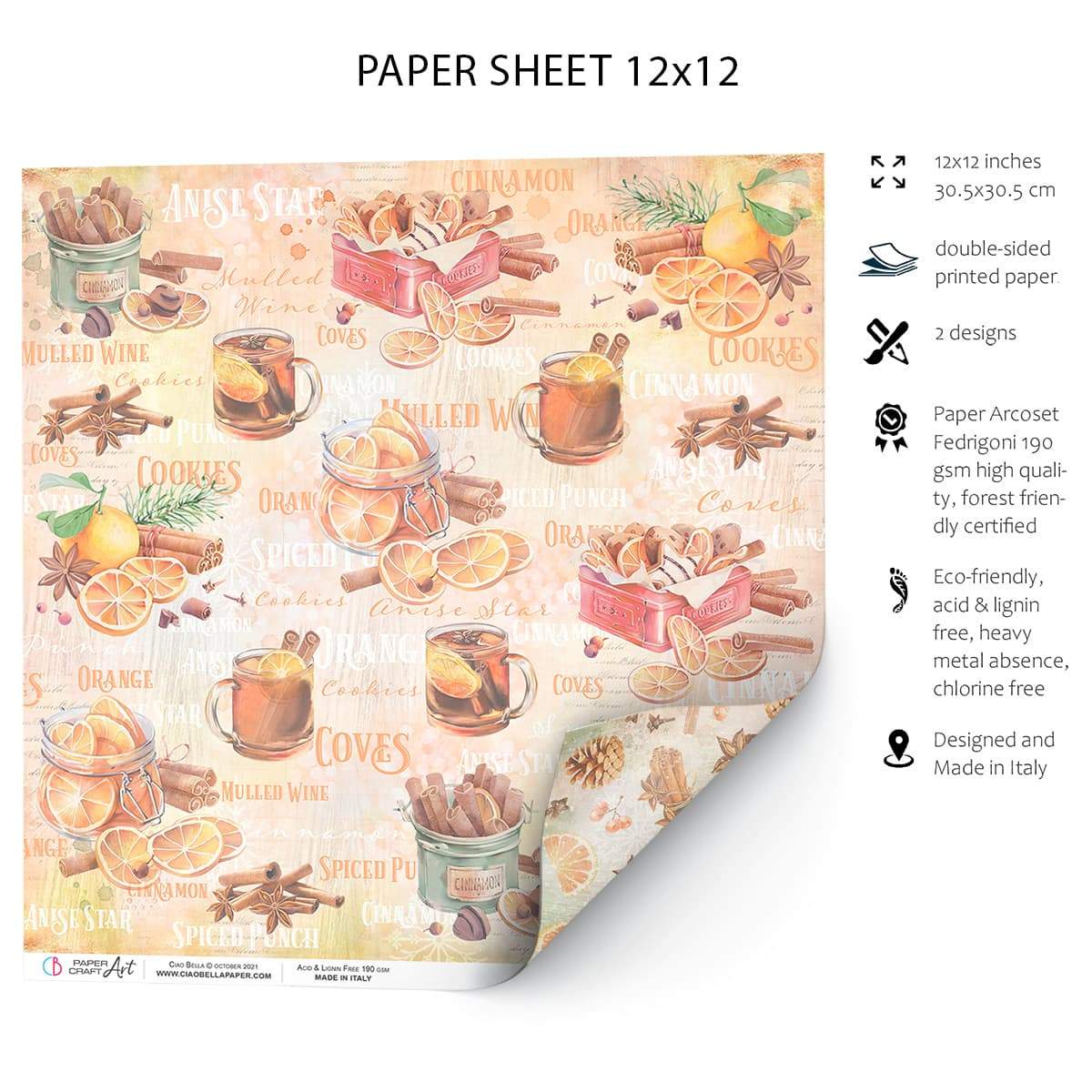 Ciao Bella Cinnamon & Co Paper Sheet 12