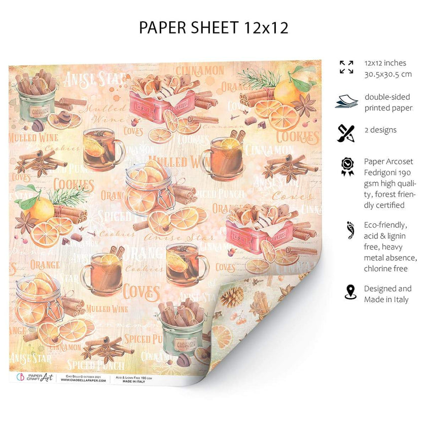 Ciao Bella Cinnamon & Co Paper Sheet 12