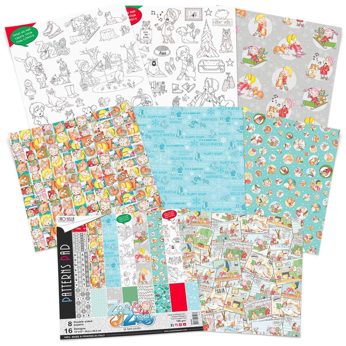 Ciao Bella Zoe & Ziggy Patterns Pad 12