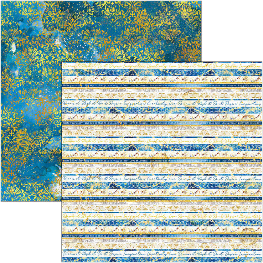 Indigo Patterns Pad 12x12 8/Pkg