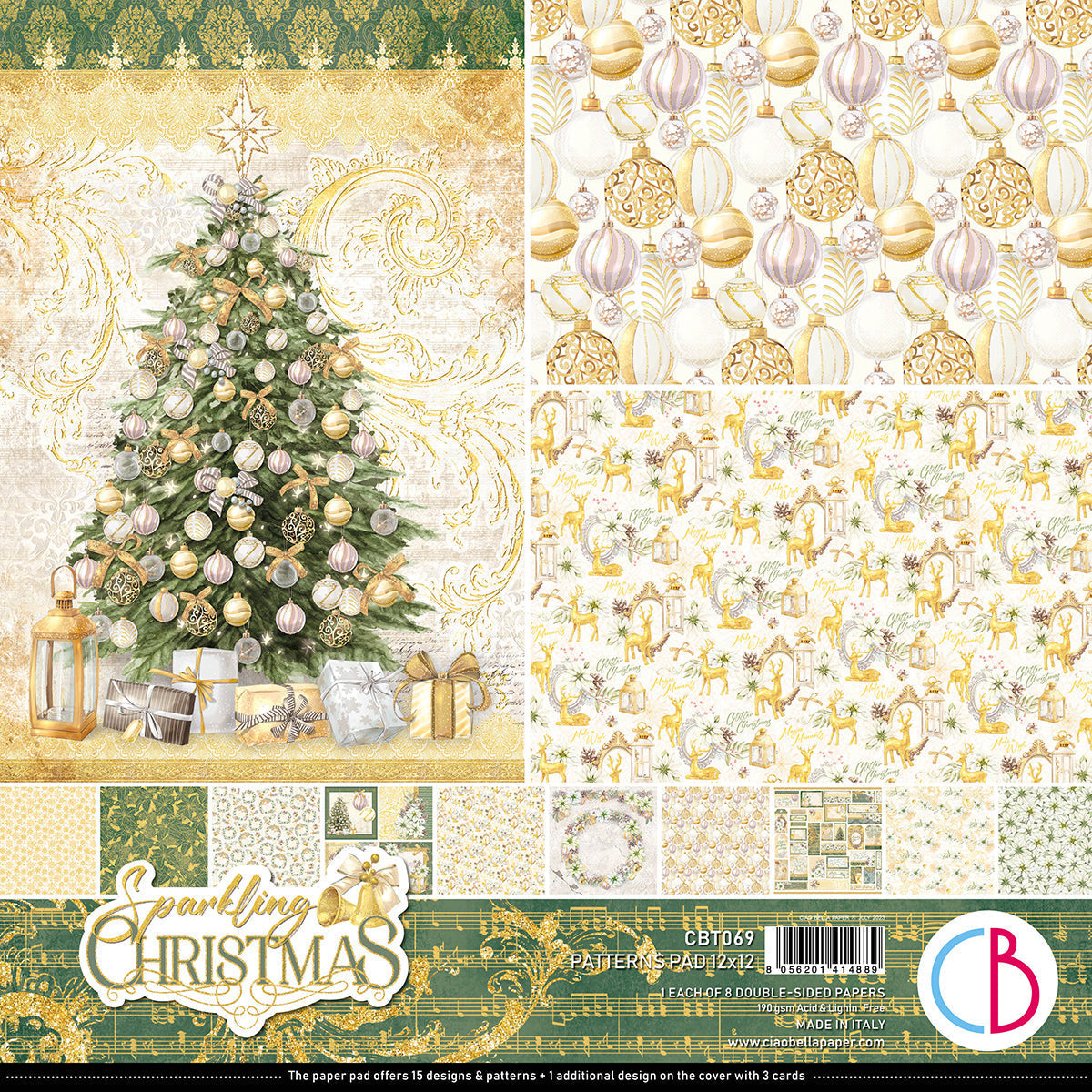 Ciao Bella Sparkling Christmas Patterns Pad 12