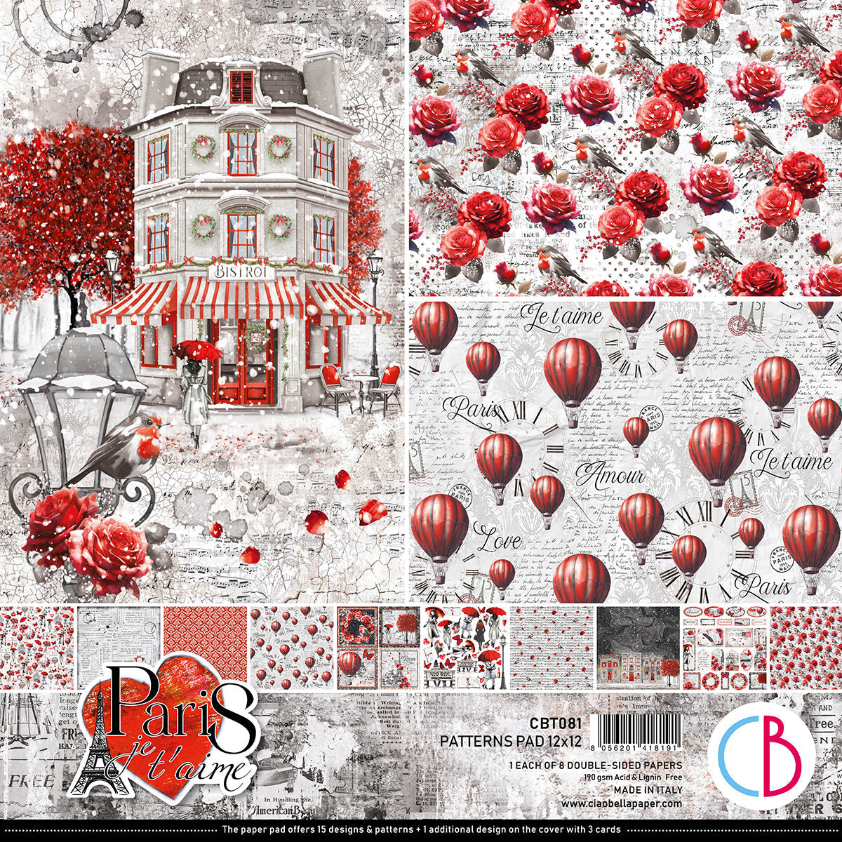 Paris Je t’aime Patterns Pad 12