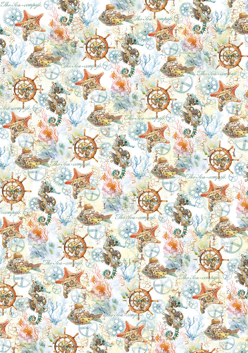 Vellum Coral Reef Paper Patterns A4 6/Pkg