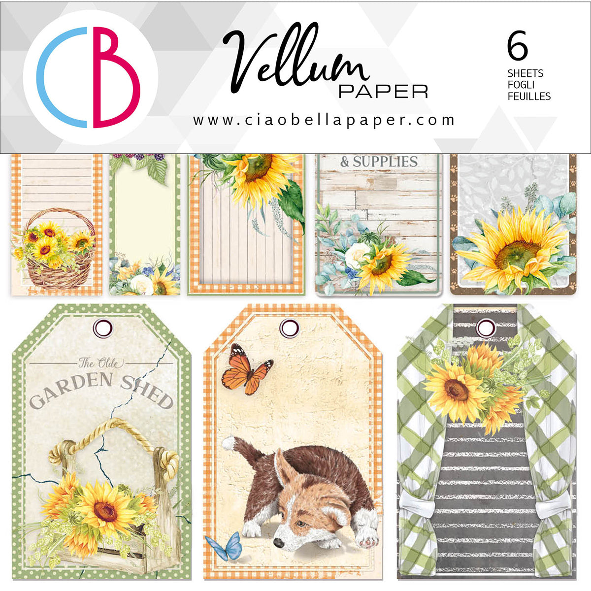 Ciao Bella Vellum Farmhouse Garden Fussy Cut 6