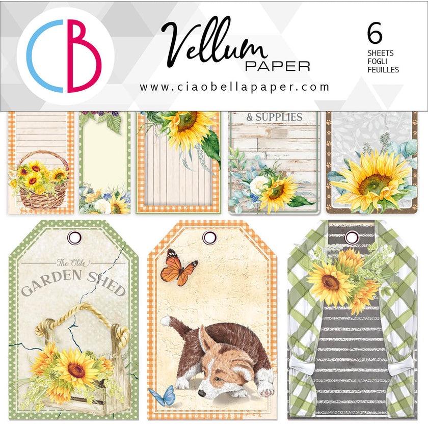 Ciao Bella Vellum Farmhouse Garden Fussy Cut 6