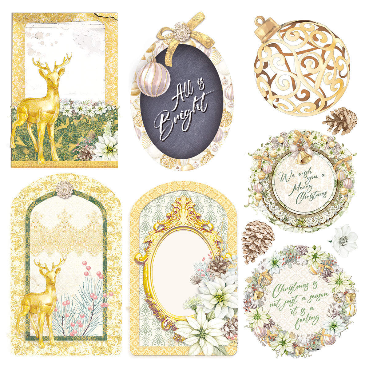 Ciao Bella Vellum Sparkling Christmas Fussy Cut 6
