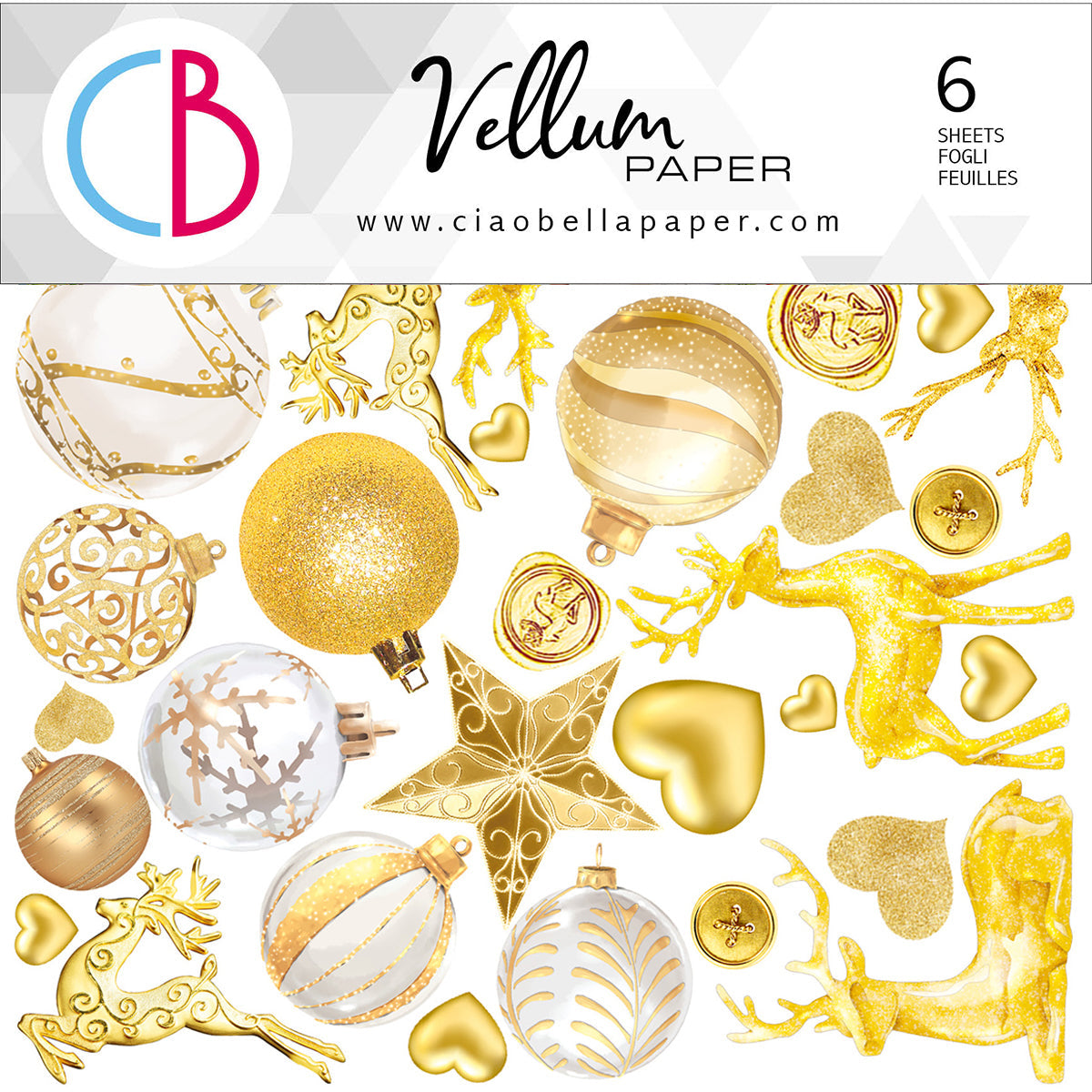 Ciao Bella Vellum Sparkling Christmas Fussy Cut 6