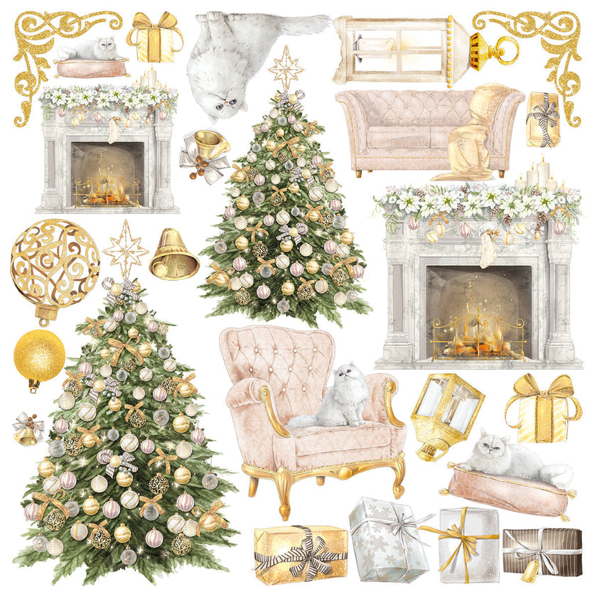Ciao Bella Vellum Sparkling Christmas Fussy Cut 6
