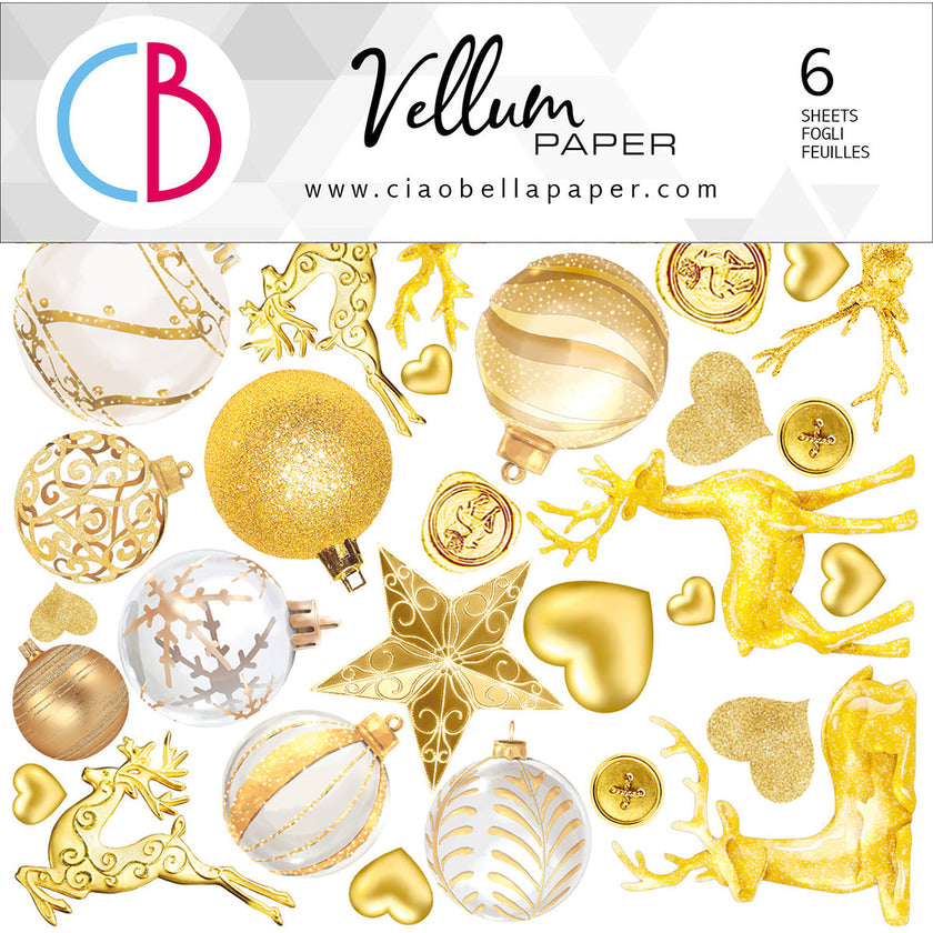 Ciao Bella Vellum Sparkling Christmas Fussy Cut 6