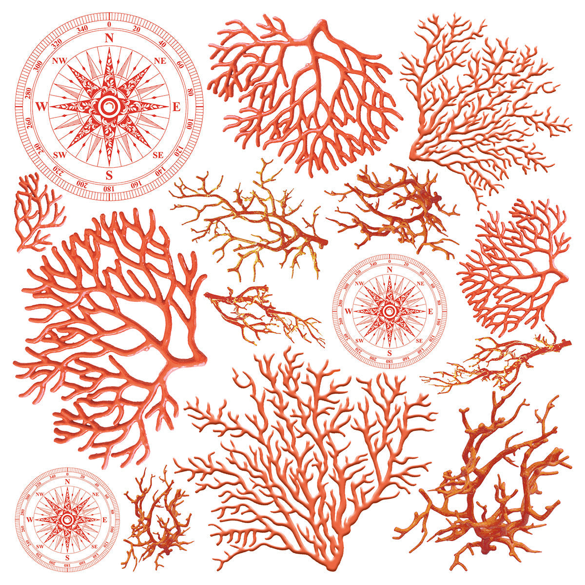 Vellum Coral Reef Fussy Cut 6