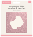 Crafters Companion 5.5” X 5.5” 3D Embossing Folder, Metal Die and Stencil Set - Alluring Anemones
