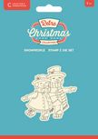 Crafter's Companion Retro Christmas Collection Stamp & Die Set - Snowpeople