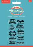 Crafter's Companion Retro Christmas Collection Clear Acrylic Stamp Set - Winter Blessings