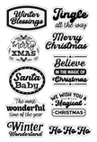 Crafter's Companion Retro Christmas Collection Clear Acrylic Stamp Set - Winter Blessings