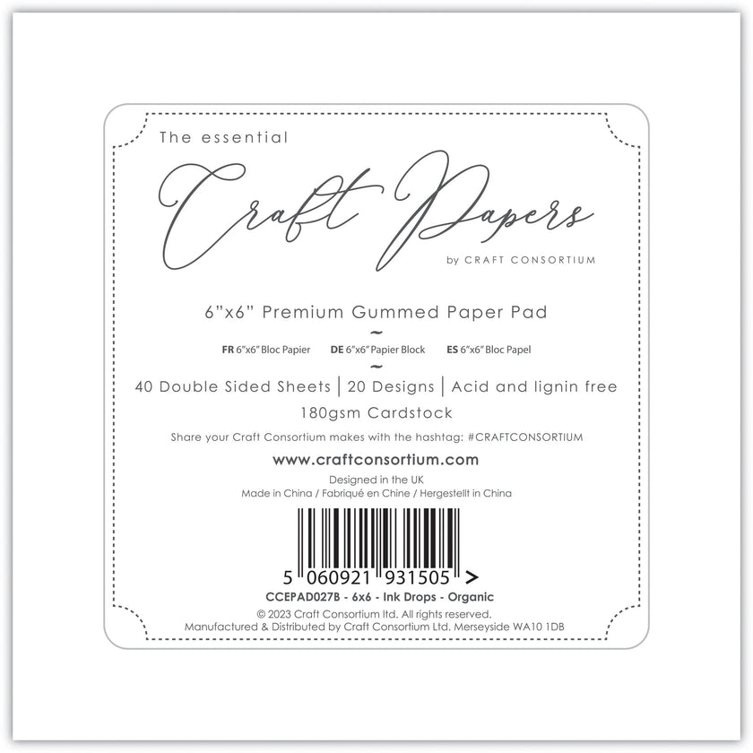 Craft Consortium Ink Drops - Organic - 6x6 Paper Pad
