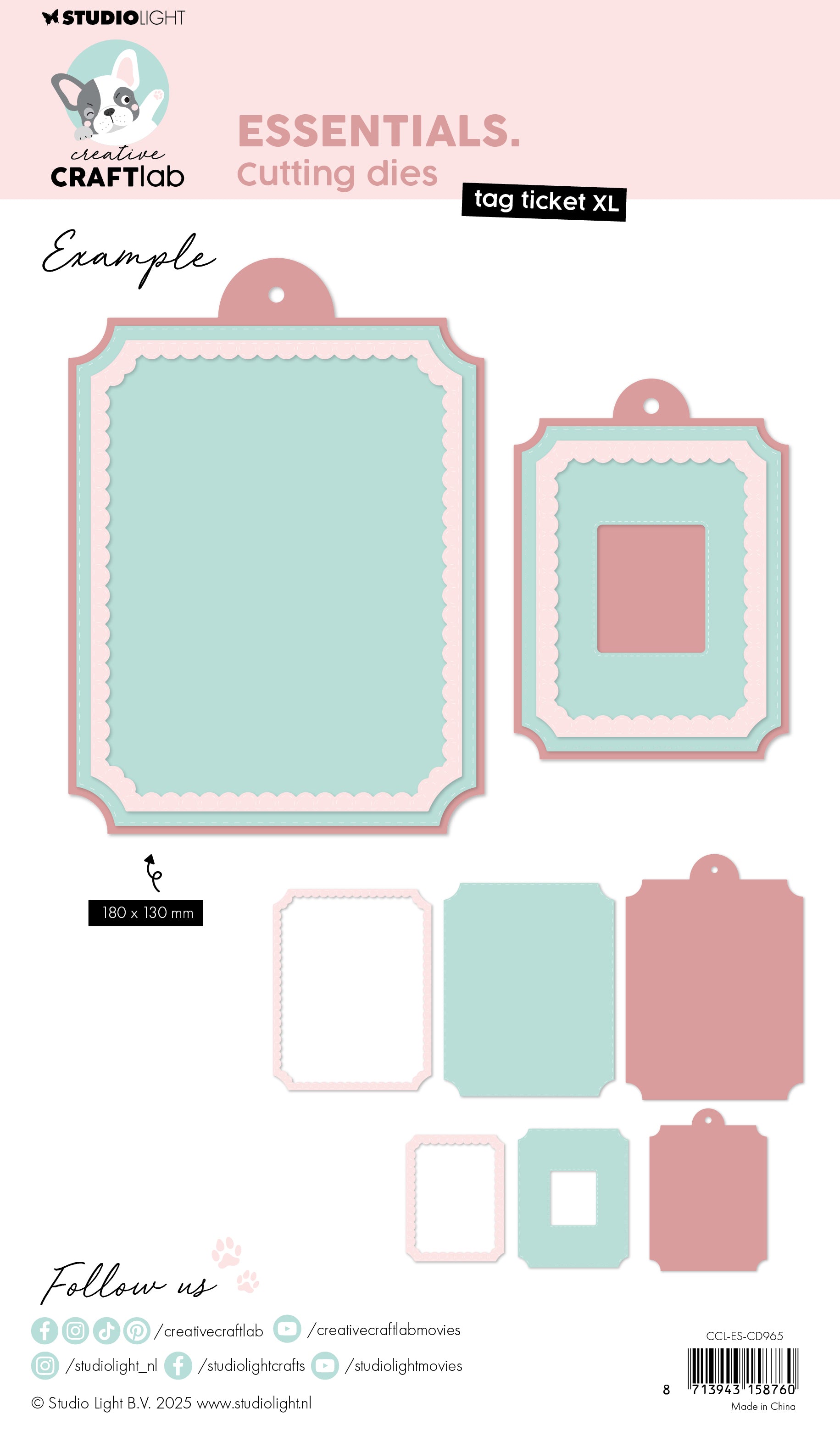 CCL Cutting Die Tag Ticket XL Essentials 7 PC